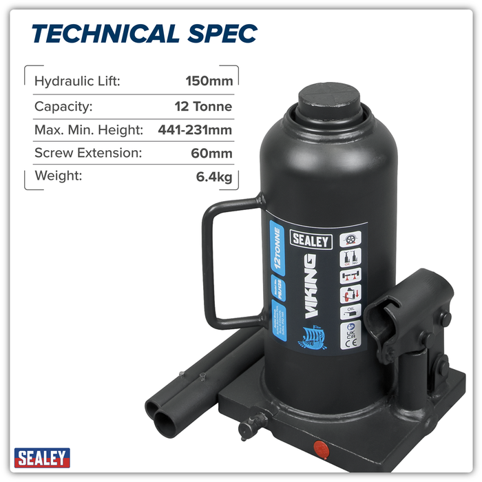 Viking Bottle Jack 12 Tonne | PBJ12S