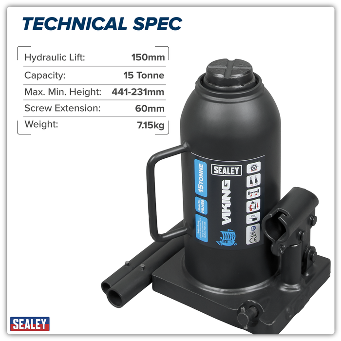 Viking Bottle Jack 15 Tonne | PBJ15S