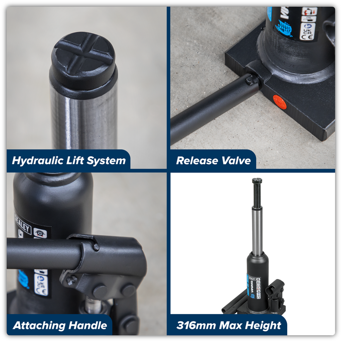 Viking Bottle Jack 2 Tonne | PBJ2S