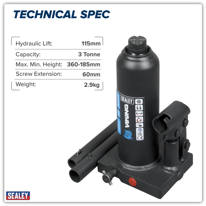 Viking Bottle Jack 3 Tonne | PBJ3S