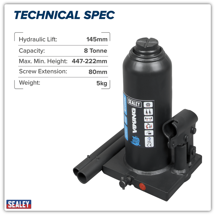 Viking Bottle Jack 8 Tonne | PBJ8S