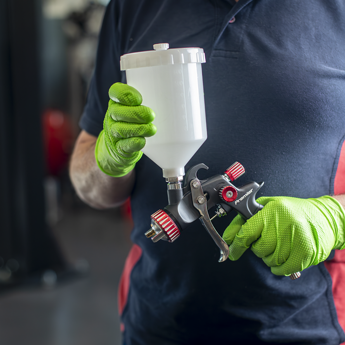 Paint Spray Gun Pot with Brass Fitting 600ml - White | PC01