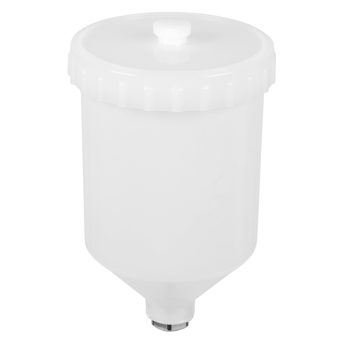 Paint Spray Gun Pot with Brass Fitting 600ml - White | PC01