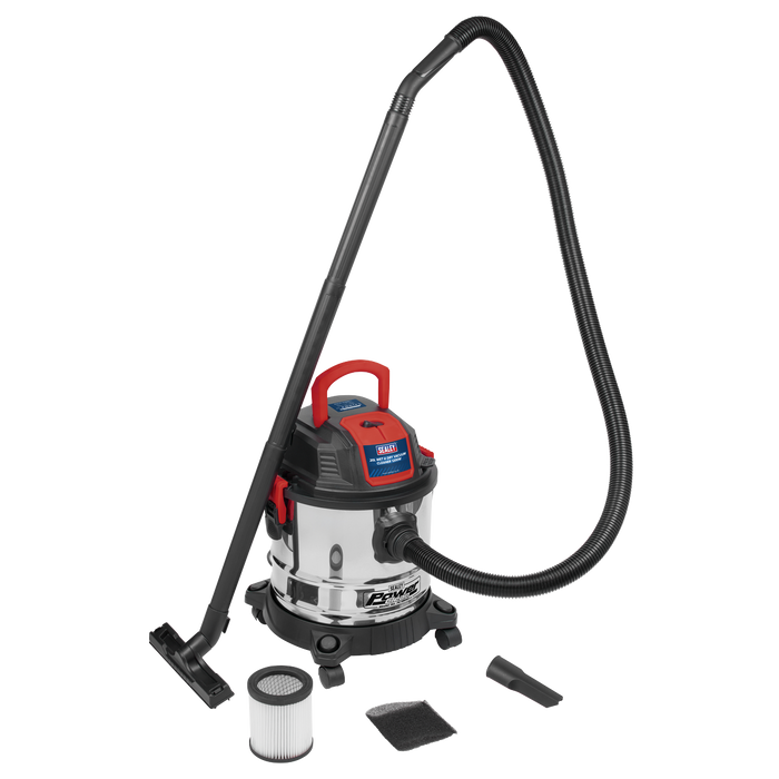 20L Vacuum Cleaner Wet & Dry Stainless Steel Drum 1200W/230V | PC195SD