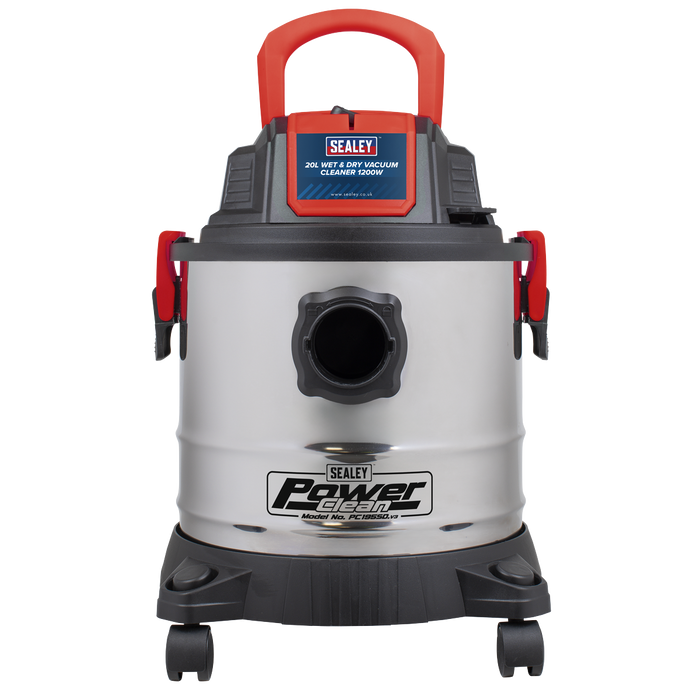20L Vacuum Cleaner Wet & Dry Stainless Steel Drum 1200W/230V | PC195SD