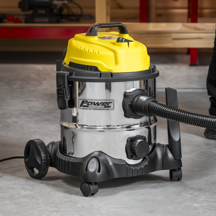 20L Vacuum Cleaner Wet & Dry Stainless Drum 1200W/110V | PC200SD110V