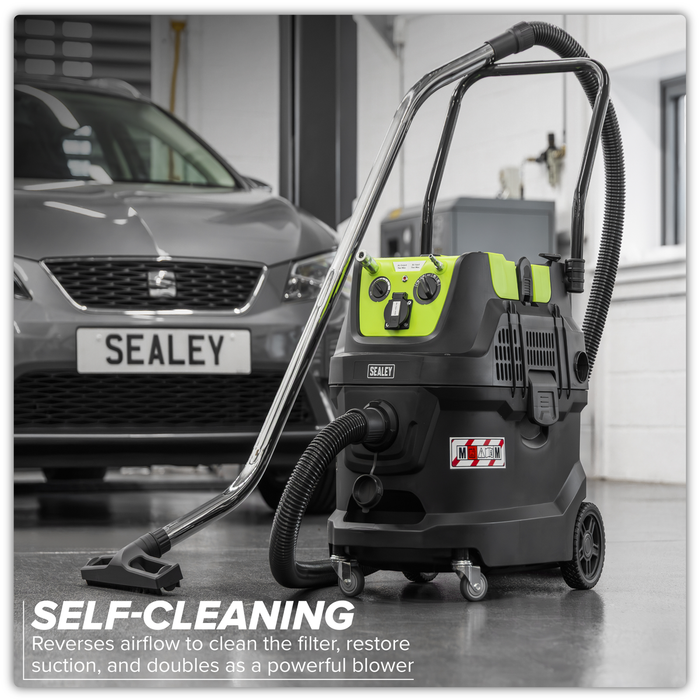 M Class Dust-Free Industrial Wet & Dry Vacuum Cleaner 40L with Autostart for Air/Electric Power Tools 1600W/230V | PC400MA
