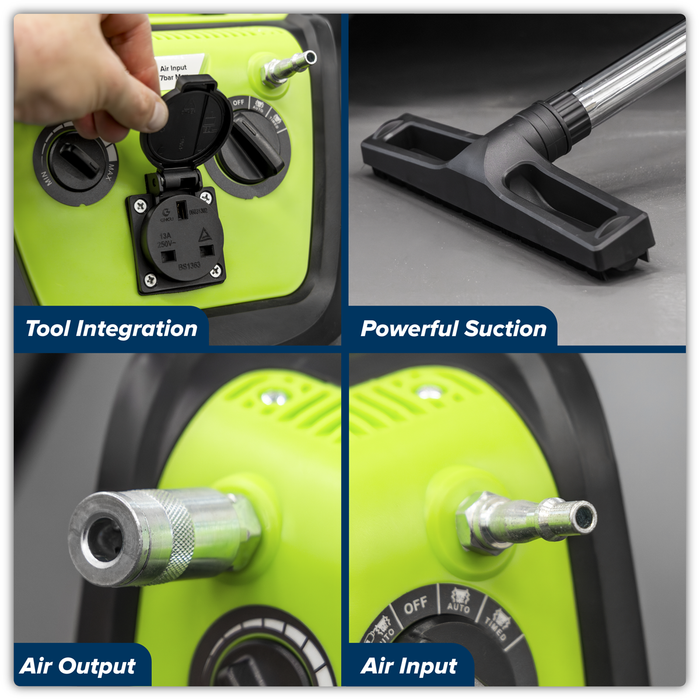 M Class Dust-Free Industrial Wet & Dry Vacuum Cleaner 40L with Autostart for Air/Electric Power Tools 1600W/230V | PC400MA