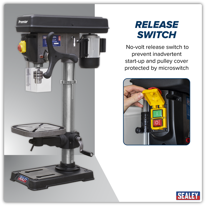 Premier Bench Mounting Pillar Drill 16-Speed 370W 230V | PDM155B