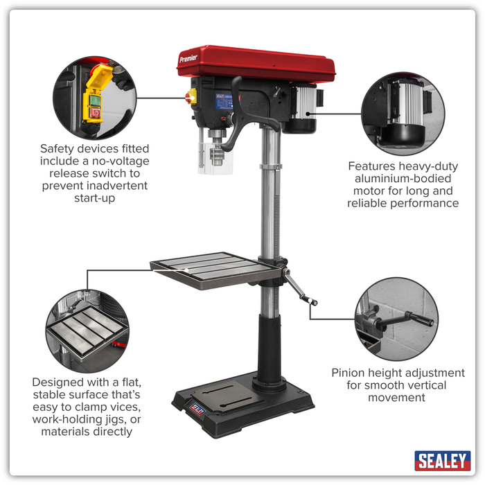 Premier Floor Standing Pillar Drill 12-Speed 1100W/230V | PDM260F