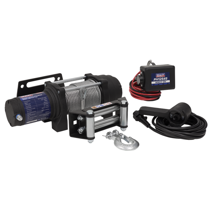 Geared Winch with Brake 450kg Line Pull 12V | PH12545