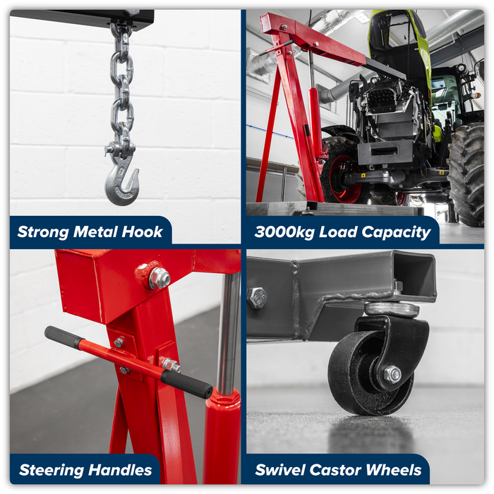 Fixed Frame Engine Crane with Extendable Legs 3 Tonne | PH30