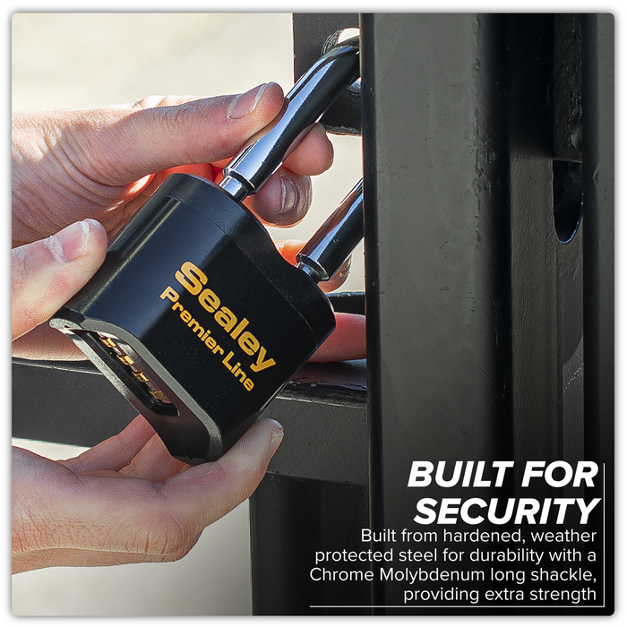 Premier™ Steel Body Combination Padlock Long Shackle 62mm | PL603L