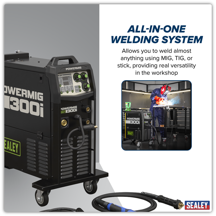 300A Professional Gas/Gasless MIG/TIG/MMA Inverter Welder 400V 3ph | POWERMIG300i