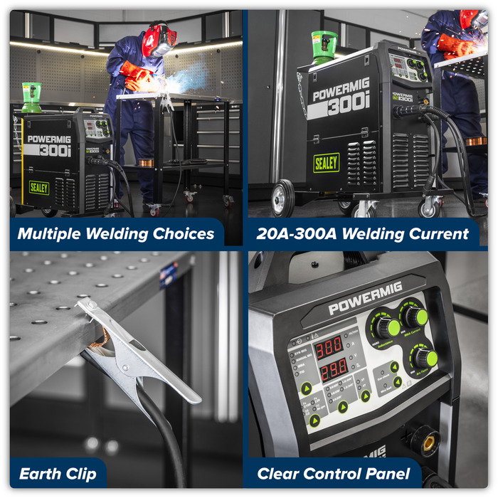 300A Professional Gas/Gasless MIG/TIG/MMA Inverter Welder 400V 3ph | POWERMIG300i