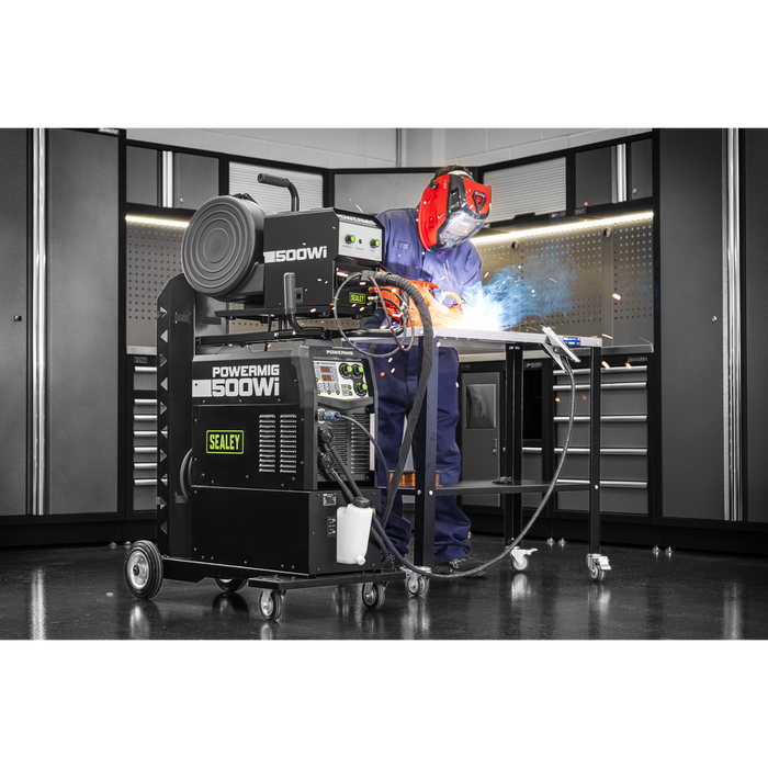 500A Professional Gas/Gasless MIG/TIG/MMA Inverter Welder with Portable Wire Feeder & Water Cooler 400V 3ph | POWERMIG500Wi