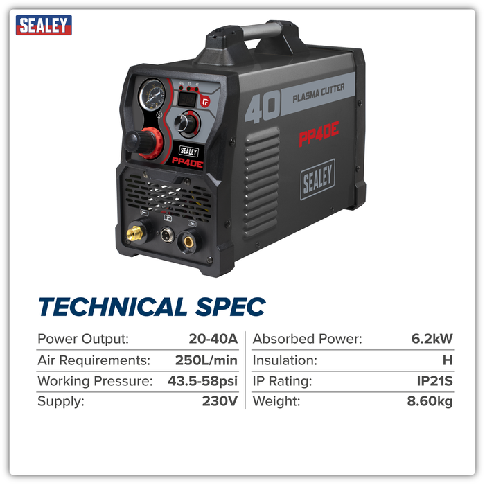 Plasma Cutter Inverter 40A 230V | PP40E