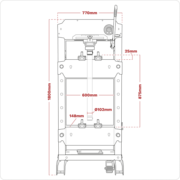Viking Floor Type Air/Hydraulic Press with Sliding Ram and Foot Pedal 30 Tonne | PPF301S