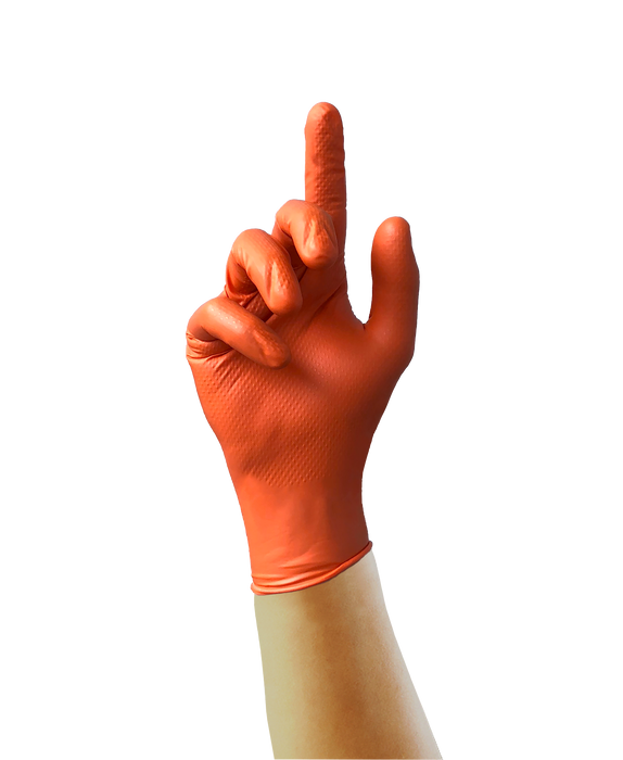 UniGloves PRO.TECT Heavy Duty Orange Nitrile Gloves | GA005