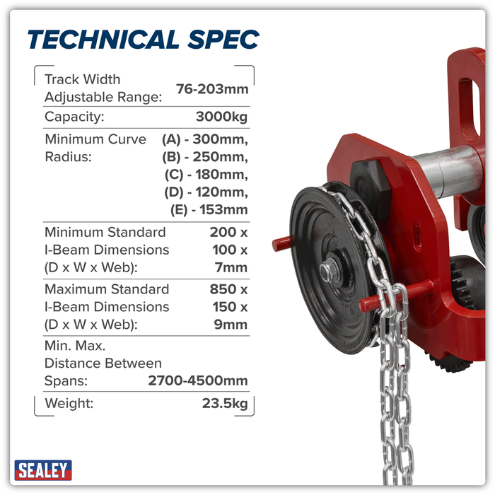 Geared Trolley 3 Tonne | PT3000G