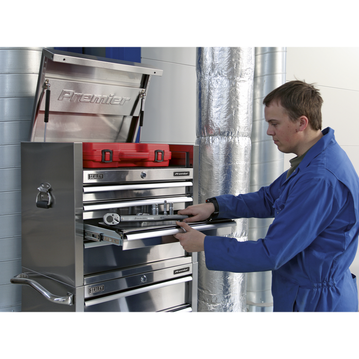 Premier™ Heavy-Duty Topchest 4 Drawer 675mm - Stainless Steel | PTB66004SS