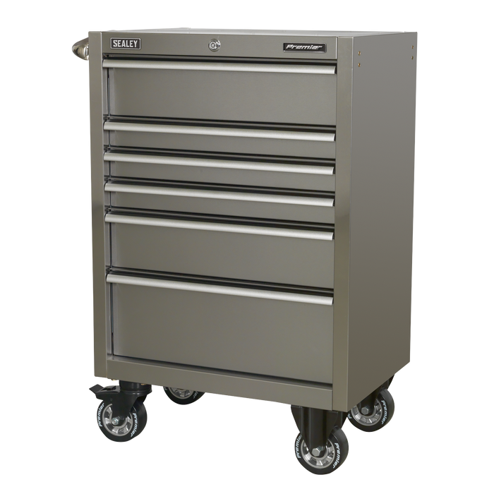 Premier™ Heavy-Duty Rollcab 6 Drawer 675mm - Stainless Steel | PTB67506SS