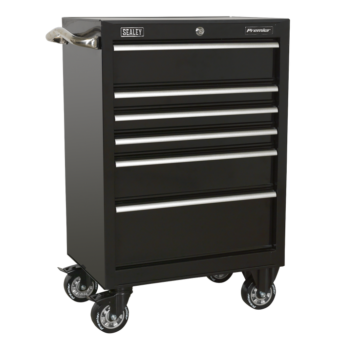 Premier™ Heavy-Duty Rollcab 6 Drawer 675mm - Black | PTB67506