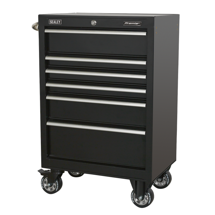Premier™ Heavy-Duty Rollcab 6 Drawer 675mm - Black | PTB67506