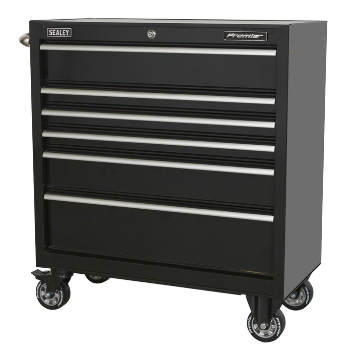 Premier™ Heavy-Duty Rollcab 930mm 6 Drawer - Black | PTB93006
