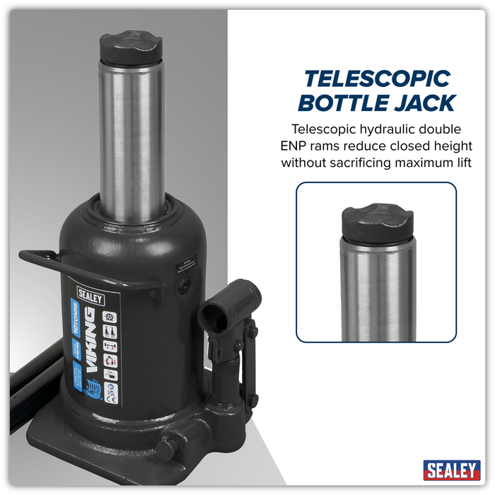 Viking Telescopic Bottle Jack 10 Tonne | PTBJ10S