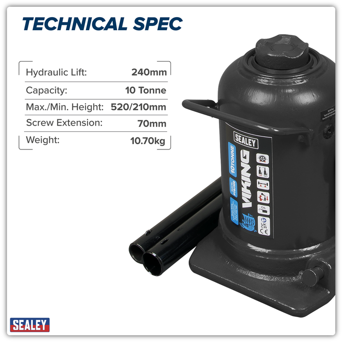 Viking Telescopic Bottle Jack 10 Tonne | PTBJ10S