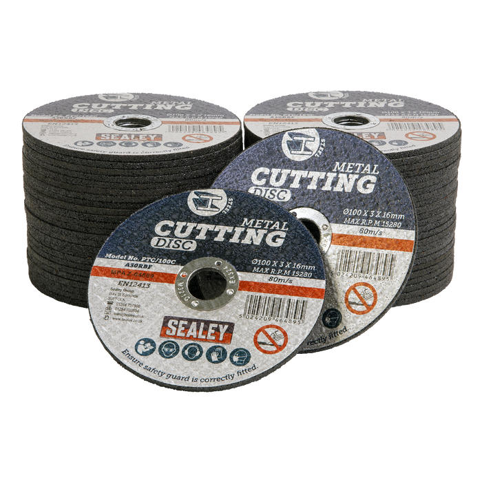 100 x 3mm Cutting Disc 16mm Bore - Pack of 50 | PTC/100C50