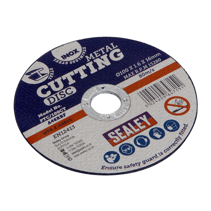 100 x 1.6mm Cutting Disc 16mm Bore | PTC/100CT