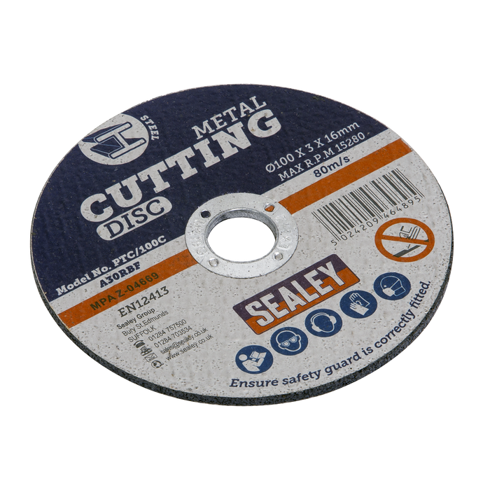 100 x 3mm Cutting Disc 16mm Bore | PTC/100C