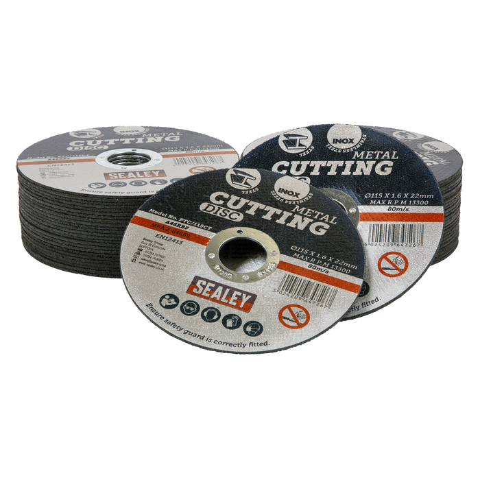 115 x 1.6mm Cutting Disc 22mm Bore - Pack of 50 | PTC/115CT50