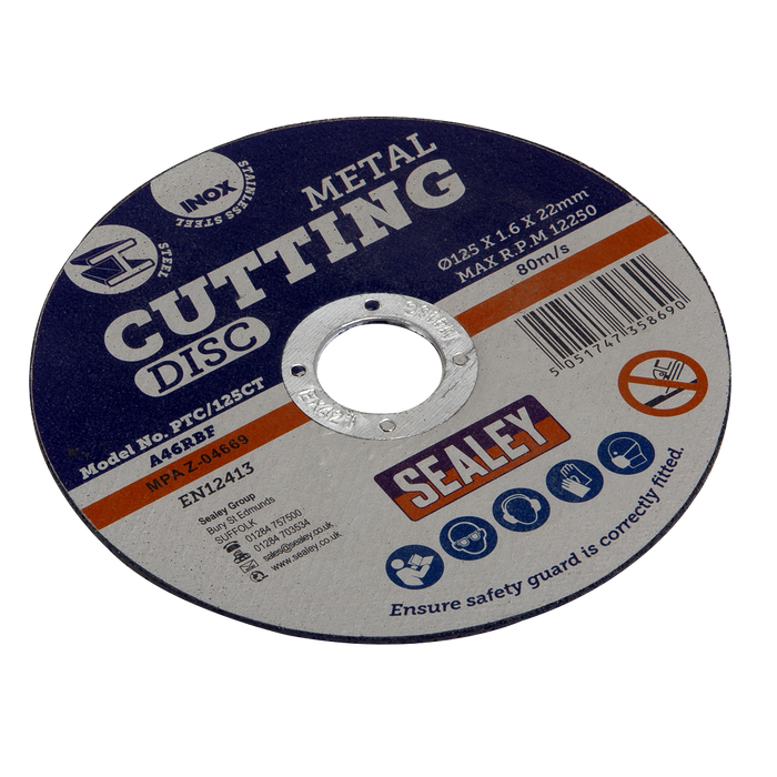 125 x 1.6mm Cutting Disc 22mm Bore | PTC/125CT