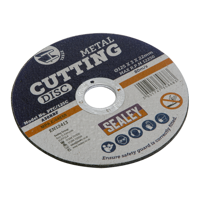 125 x 3mm Cutting Disc 22mm Bore | PTC/125C