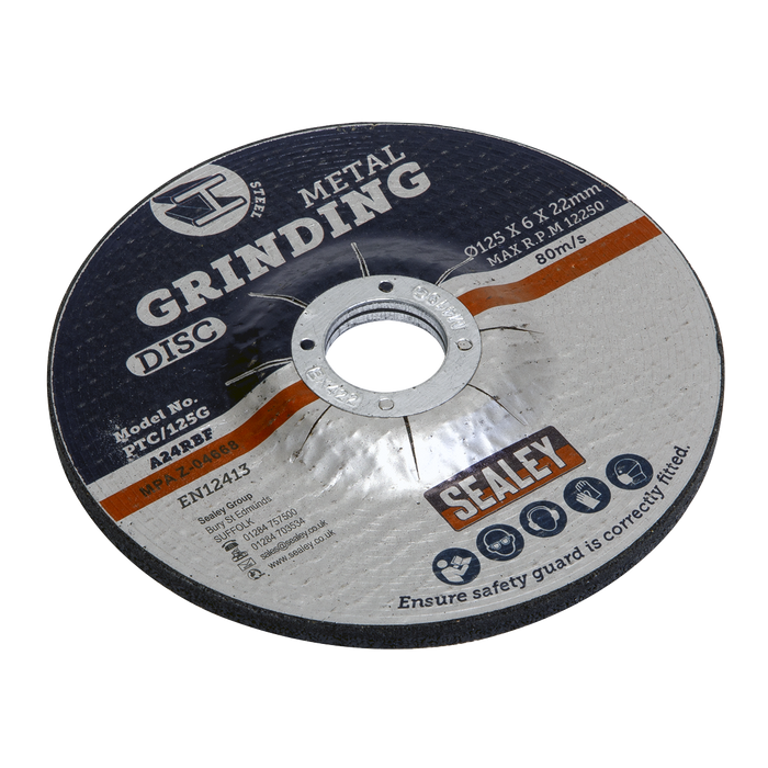 125 x 6mm Grinding Disc 22mm Bore | PTC/125G