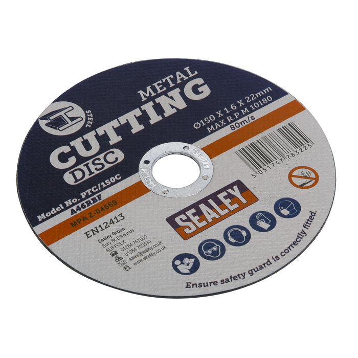 150 x 1.6mm Cutting Disc 22mm Bore | PTC/150C