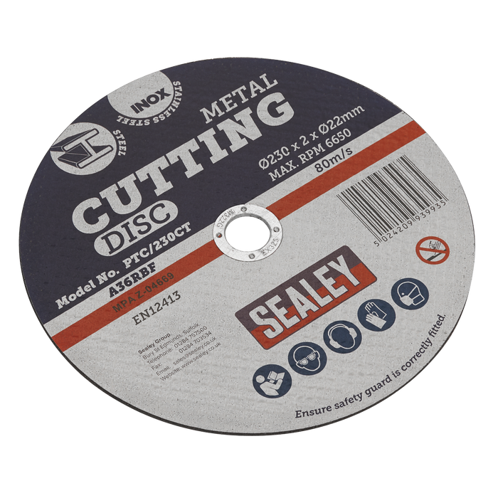 230 x 2mm Cutting Disc 22mm Bore | PTC/230CT