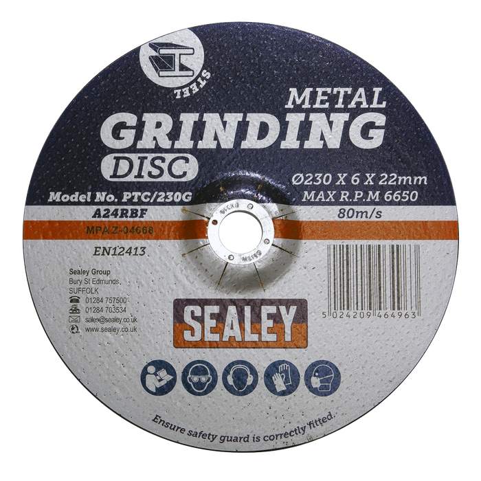 230 x 6mm Grinding Disc 22mm Bore | PTC/230G