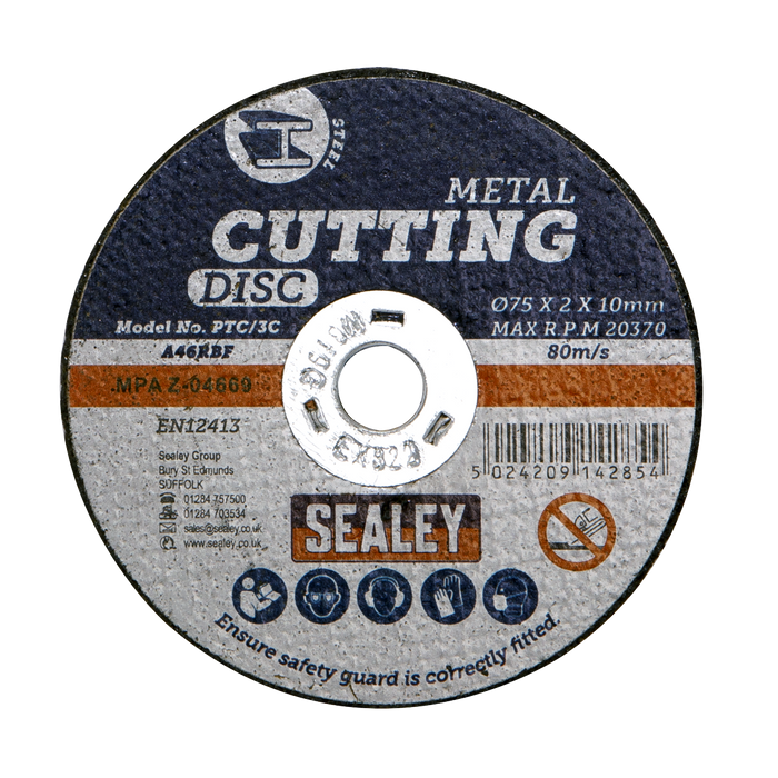75 x 2mm Cutting Disc 10mm Bore - Pack of 5 | PTC/3C5