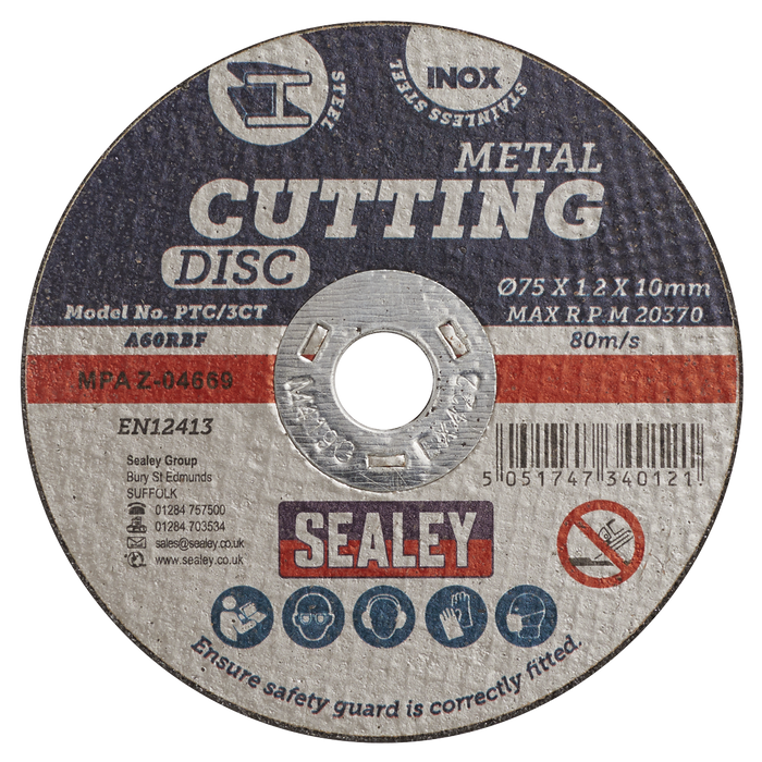 75 x 1.2mm Cutting Disc 10mm Bore | PTC/3CT