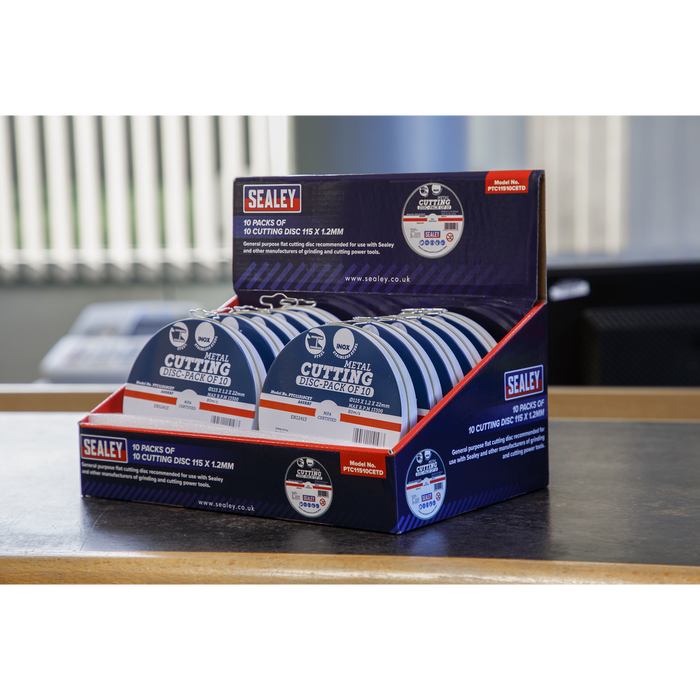 115 x 1.2mm Cutting Discs, Packs of 10 - Display Box 10 | PTC11510CETD