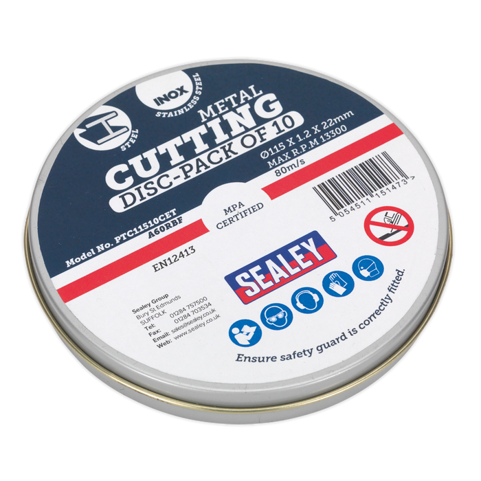 115 x 1.2mm Cutting Discs, Packs of 10 - Display Box 10 | PTC11510CETD