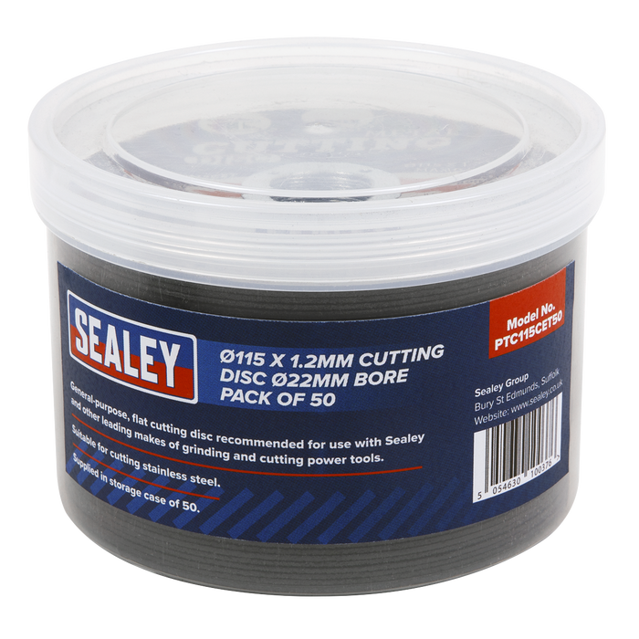 115 x 1.2mm Cutting Disc 22mm Bore - Pack of 50 | PTC115CET50