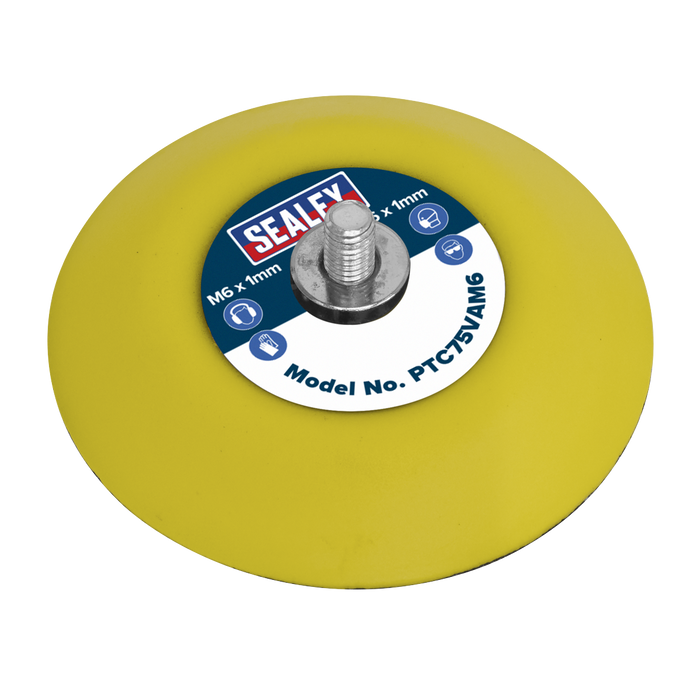 71mm Hook-and-Loop Backing Pad M6 x 1mm | PTC75VAM6