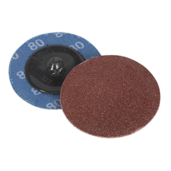 50mm Quick Change Sanding Disc 80Grit - Pack of 10 | PTCQC5080