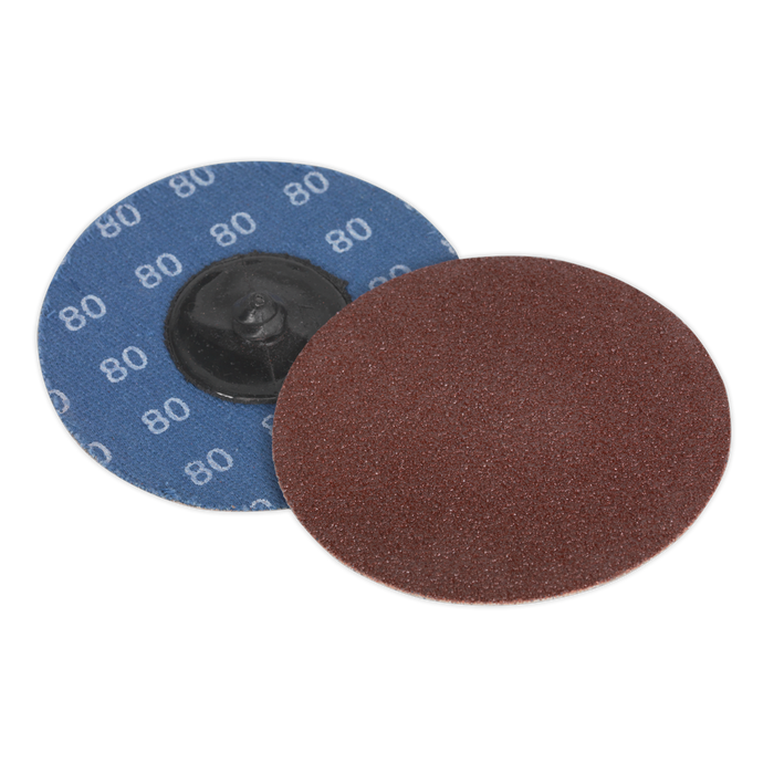 75mm Quick Change Sanding Disc 80Grit - Pack of 10 | PTCQC7580