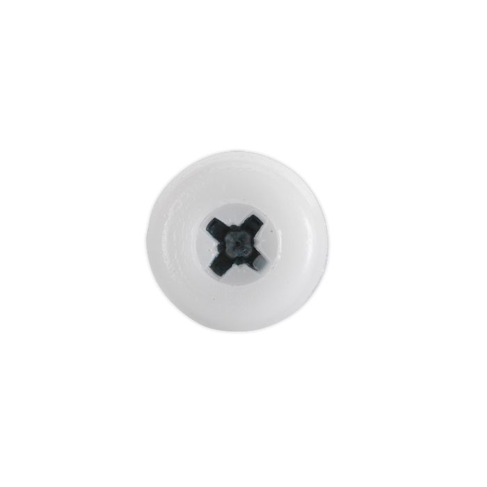 Numberplate Screw with Plastic Enclosed Head 4.8 x 18mm, White - Pack of 50 | PTNP1